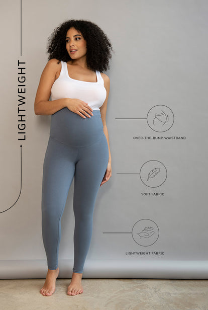 Maternity Lightweight Everyday Leggings - Steel Blue