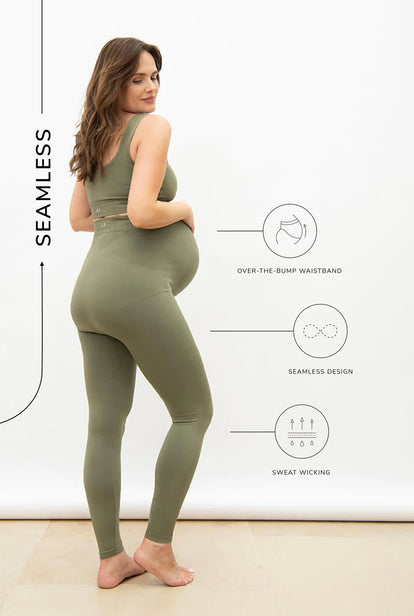 Ultimate Seamless Maternity Leggings - Sage Green