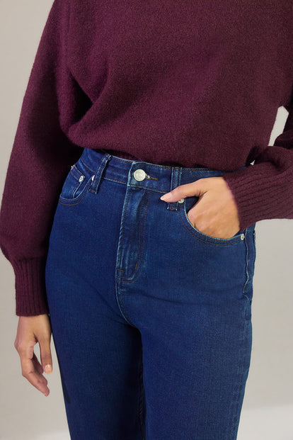 Slim Fit Mom Jeans - Dark Blue