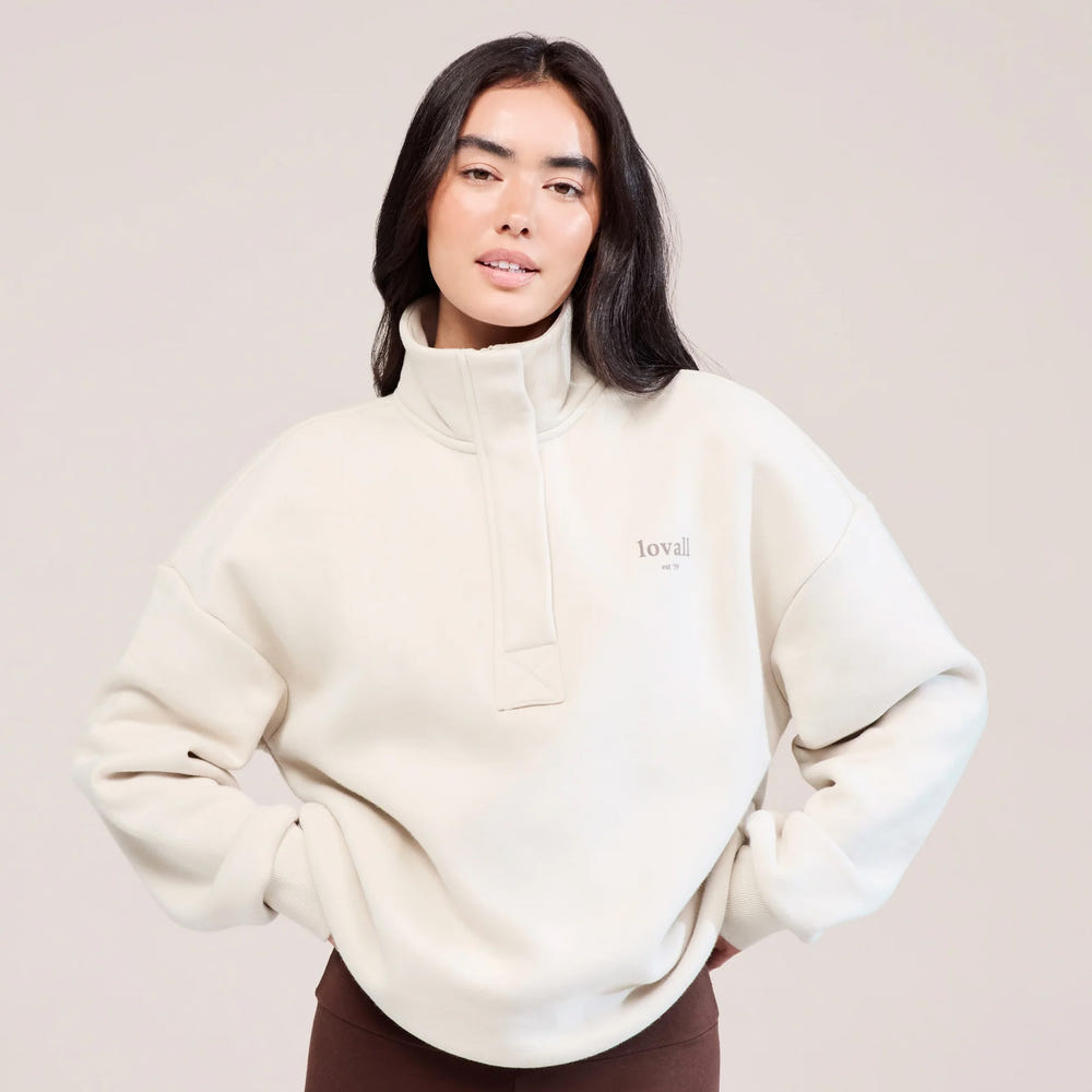 Heavyweight 1/4 Zip Sweatshirt - Ecru