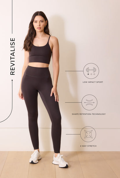 24/7 Revitalise High Waisted Leggings - Black Coffee