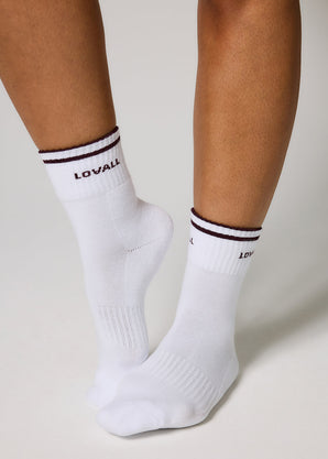 Ribbed Sports Socks - Burgundy