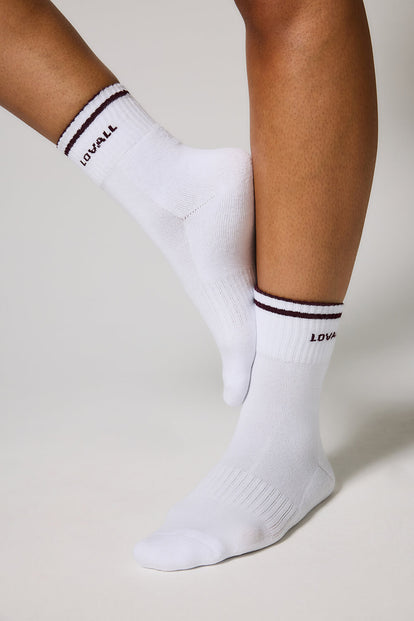 Ribbed Sports Socks - Burgundy