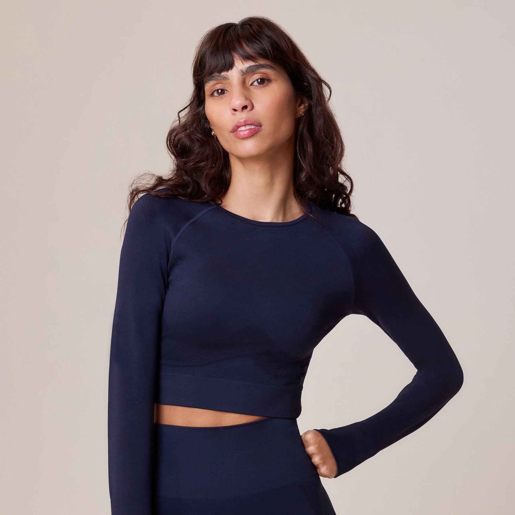 Sculpt Seamless Long Sleeve Top - Deep Navy
