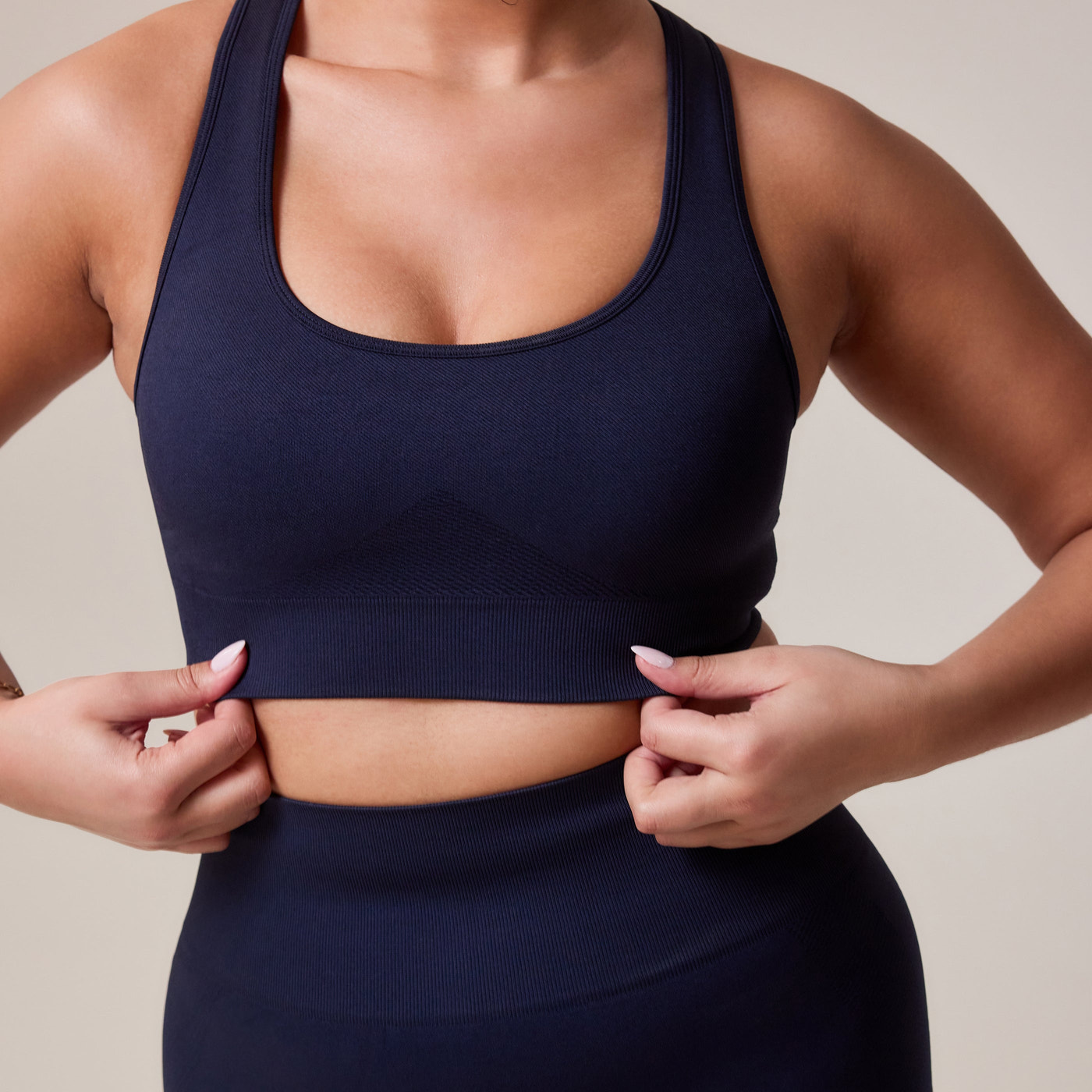 Curve Sculpt Seamless Sports Bra - Deep Navy