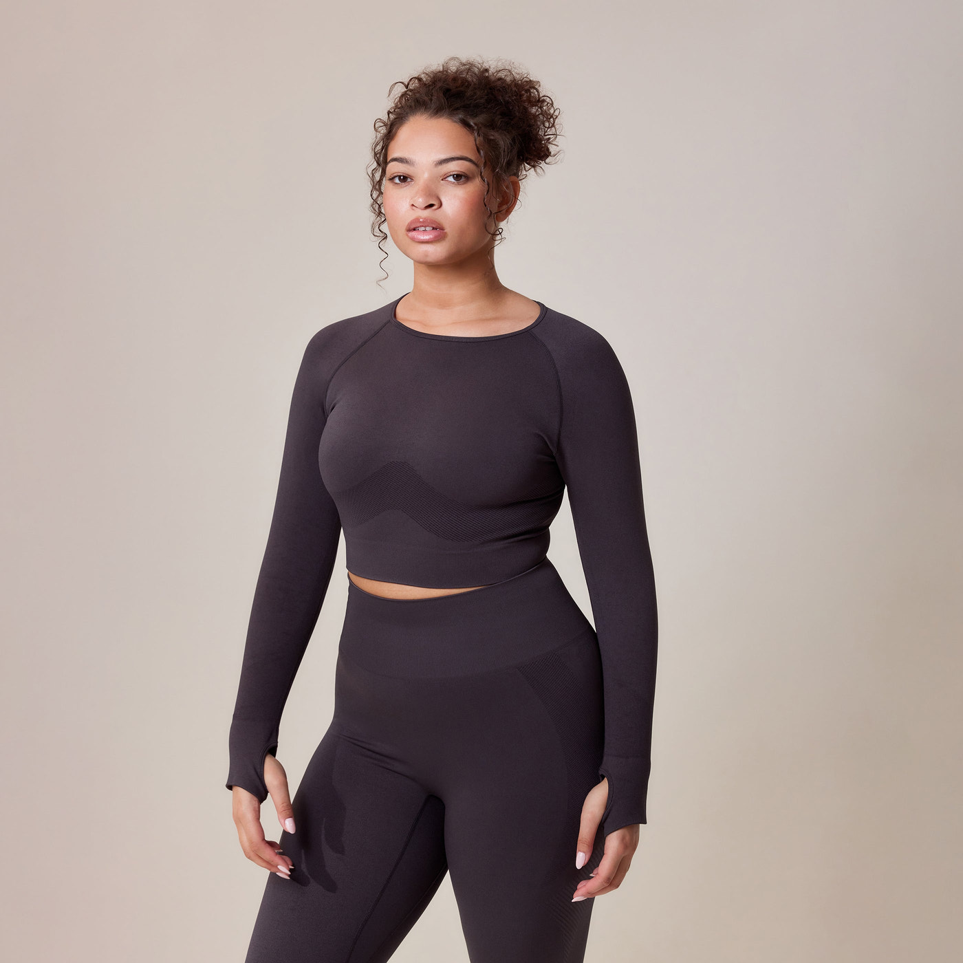 Curve Sculpt Seamless Long Sleeve Top - Shadow