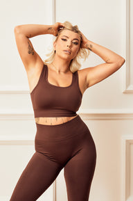 Pull&Bear seamless legging in chocolate brown - ShopStyle
