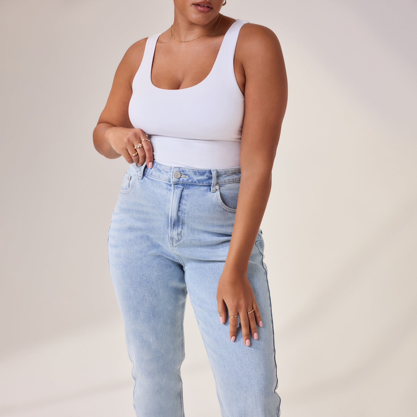 Curve Straight Jeans - Light Bleach