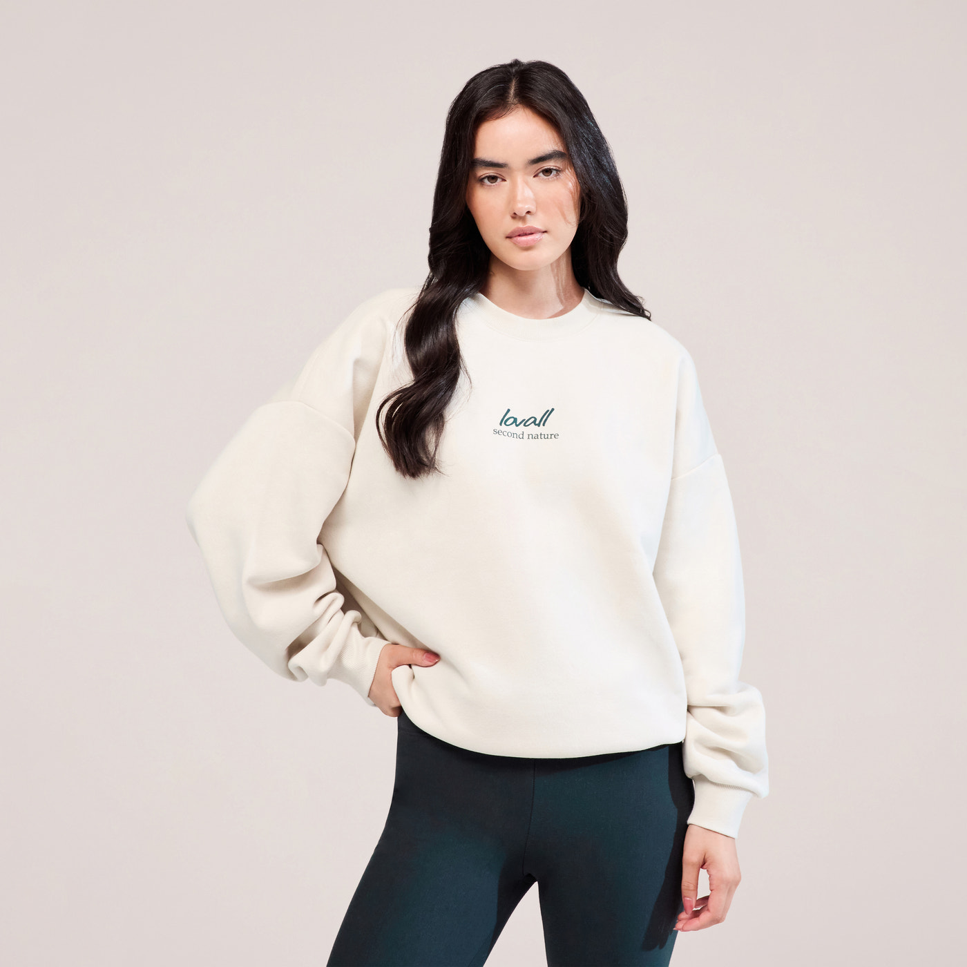 Organic Oversized Sweatshirt Landscape - Ecru