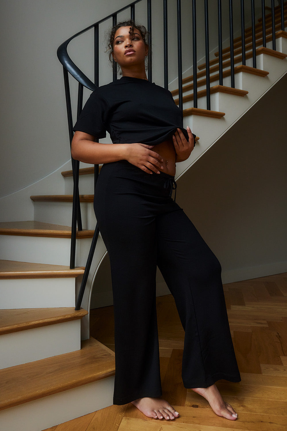 Black wide store leg lounge pants