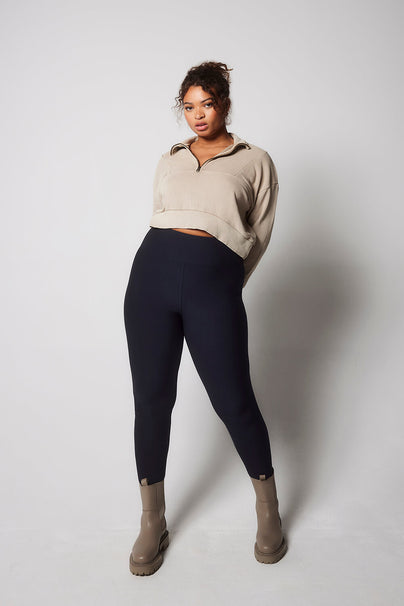 Plus Size High Waisted Brown Faux Suede Leggings