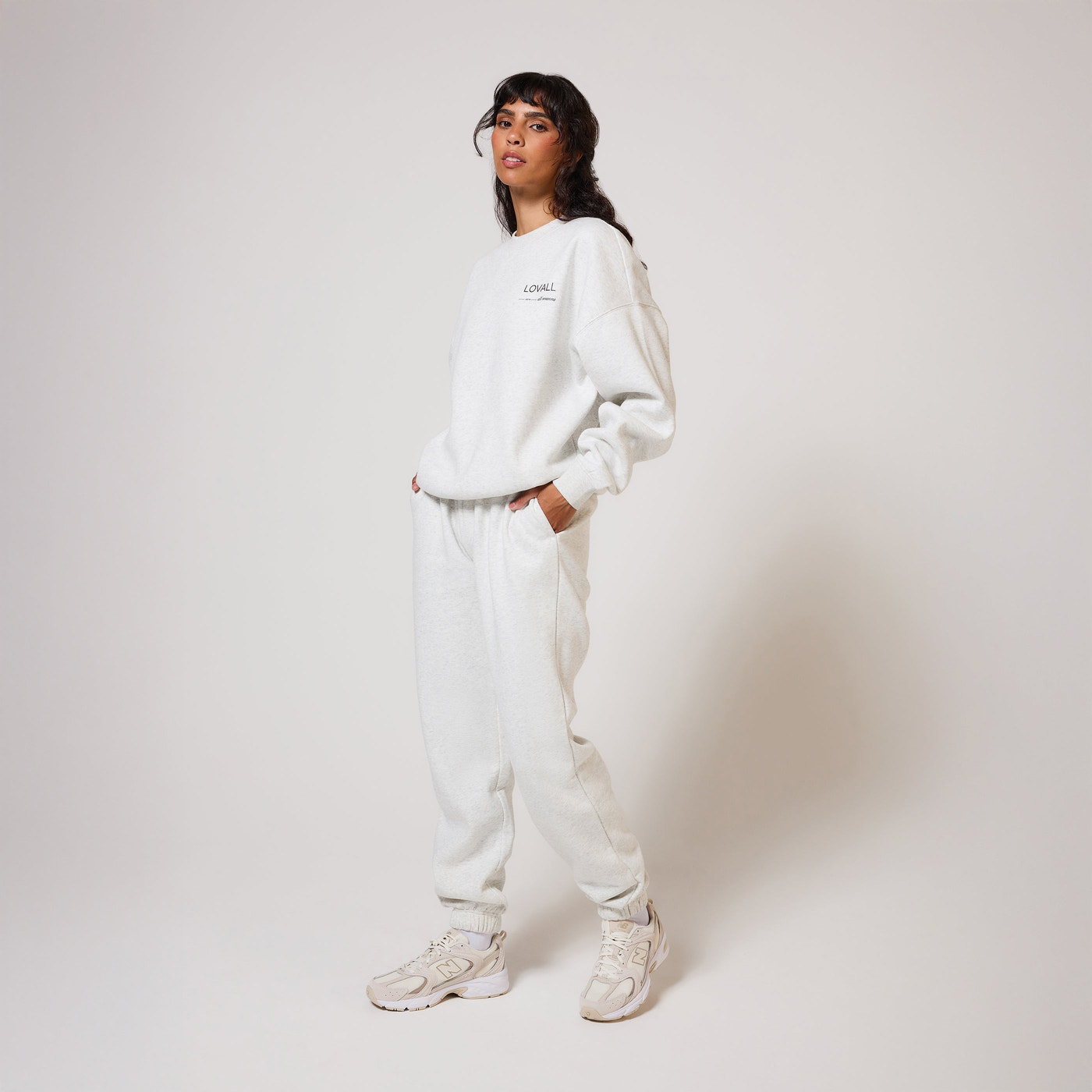 Organic Cuffed Jogger - Light Grey Marl