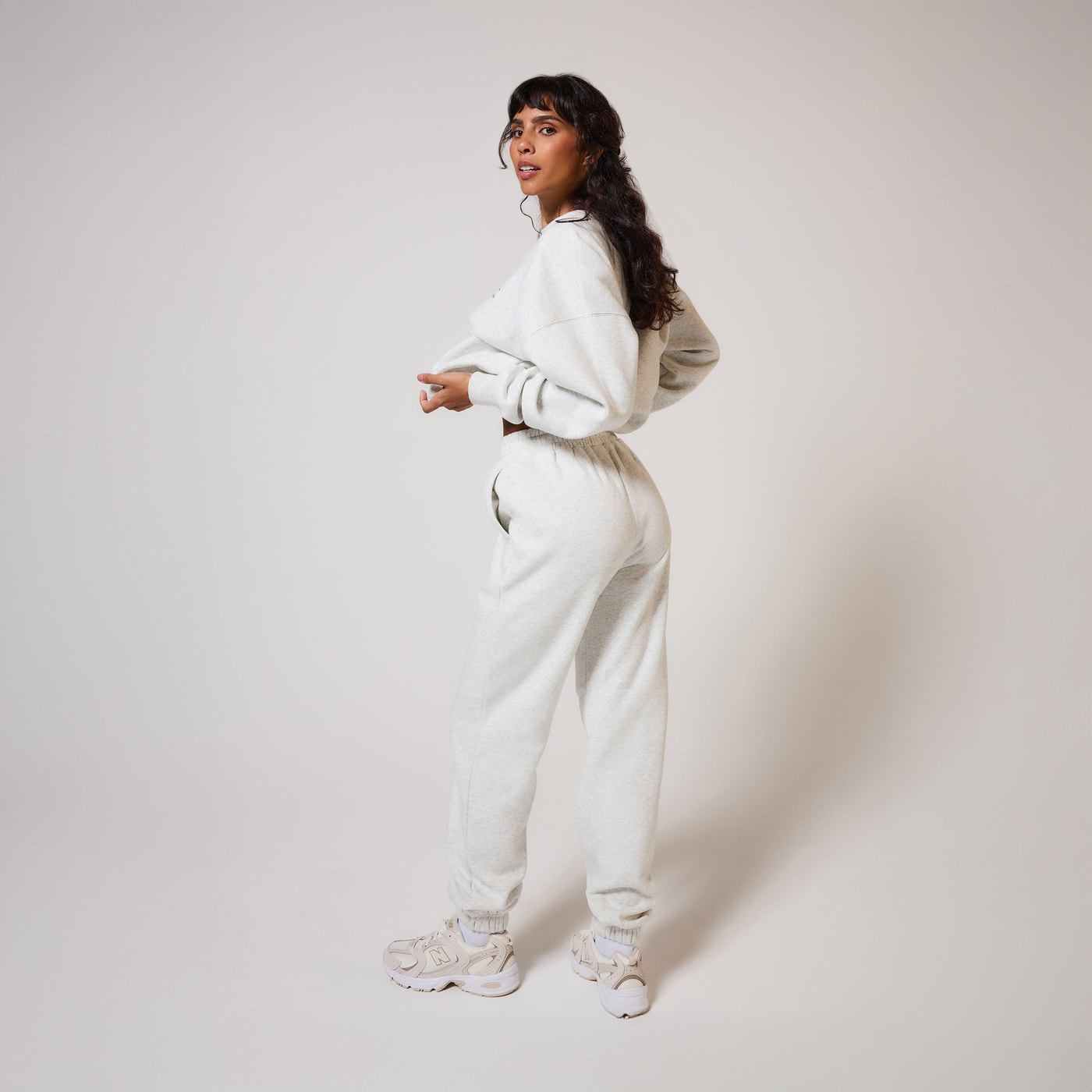 Organic Cuffed Jogger - Light Grey Marl