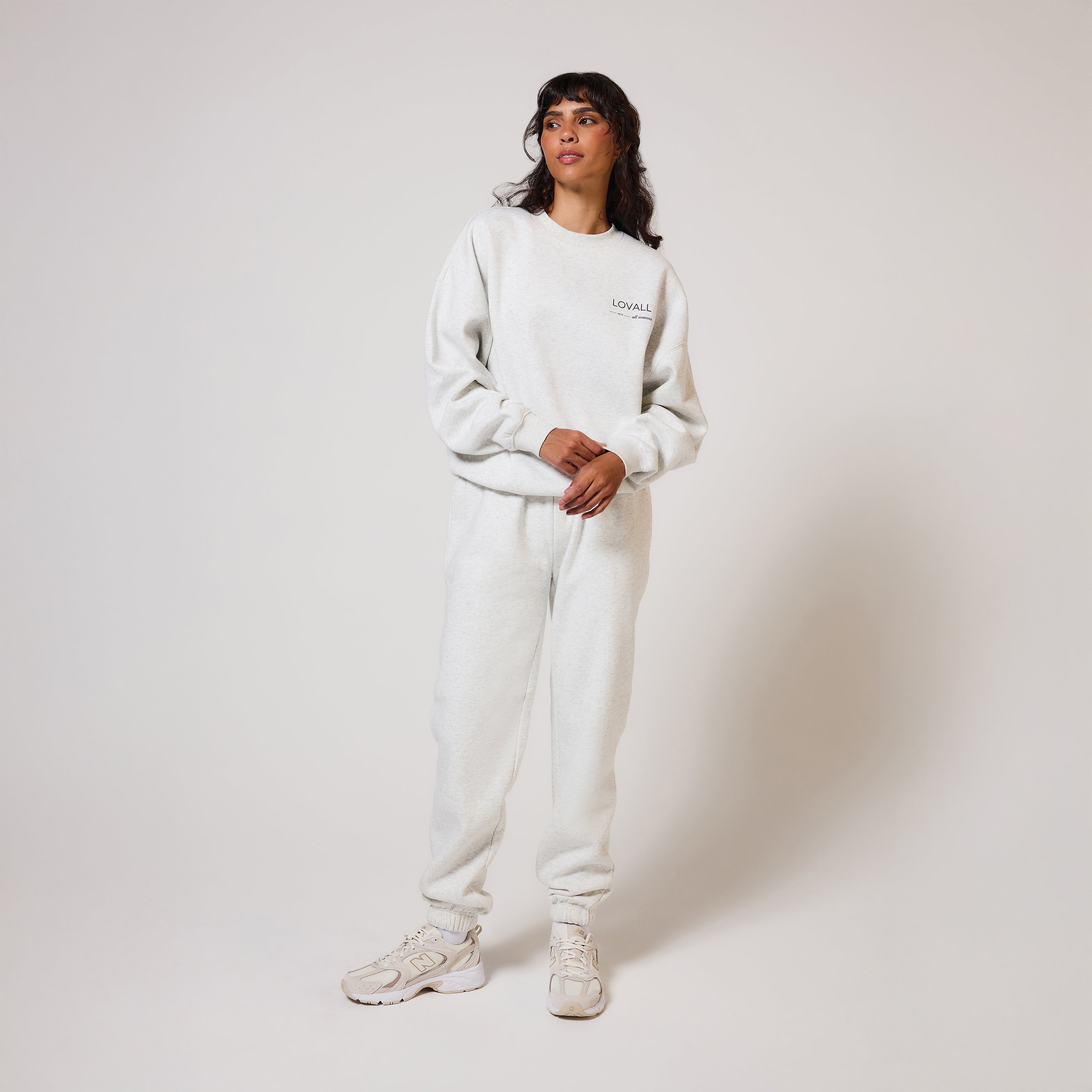 Organic Cuffed Jogger Light Grey Marl - Main Image