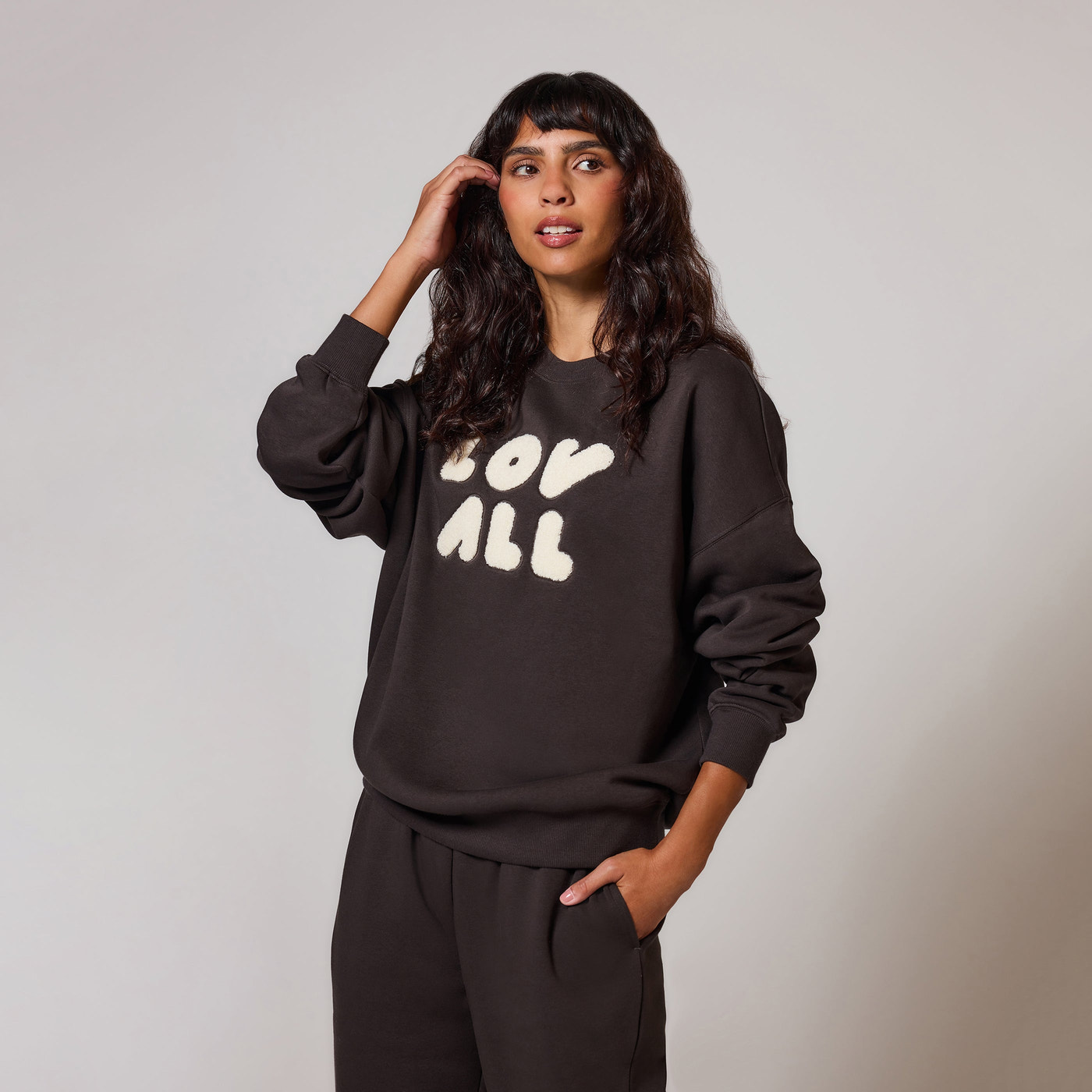 Curve Organic Oversized Sweatshirt Style 1 - Black Coffee