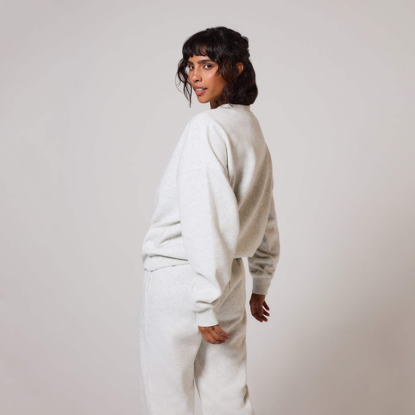Organic Oversized Sweatshirt Style 1 - Light Grey Marl