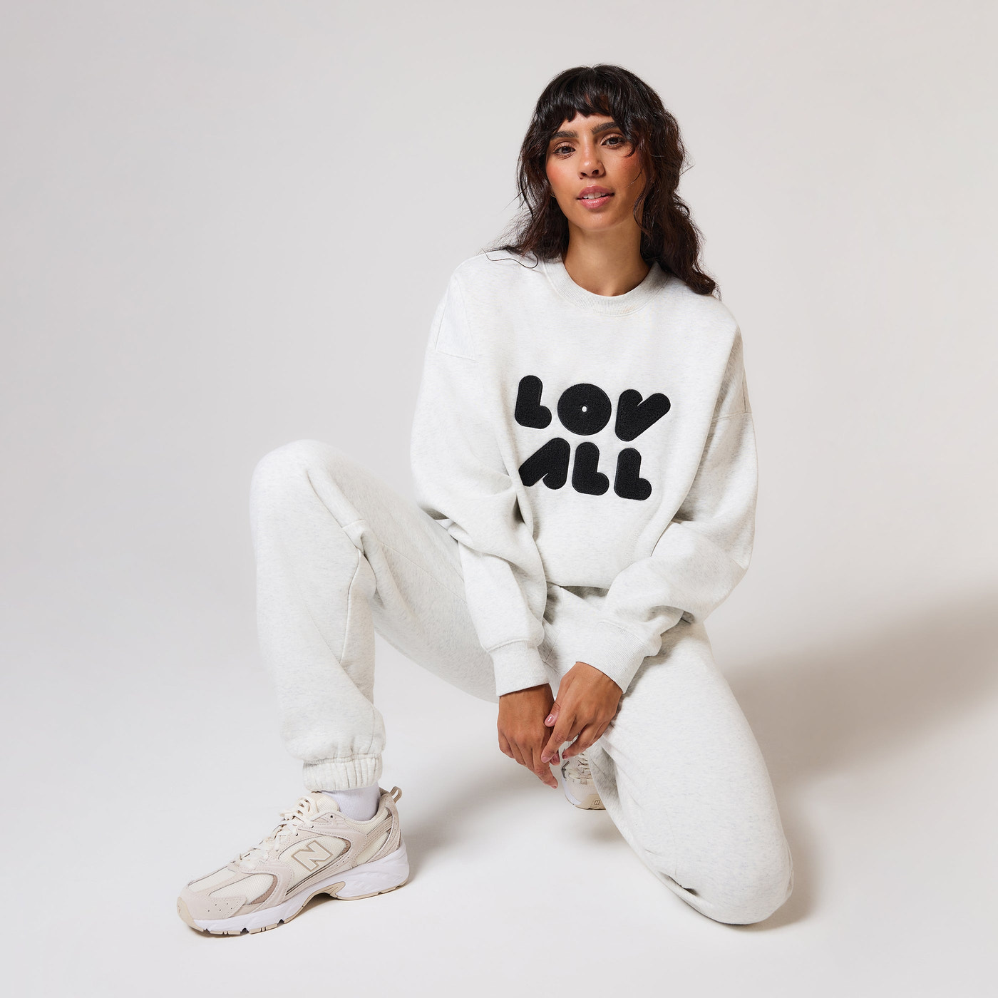 Curve Organic Oversized Sweatshirt Style 1 - Light Grey Marl