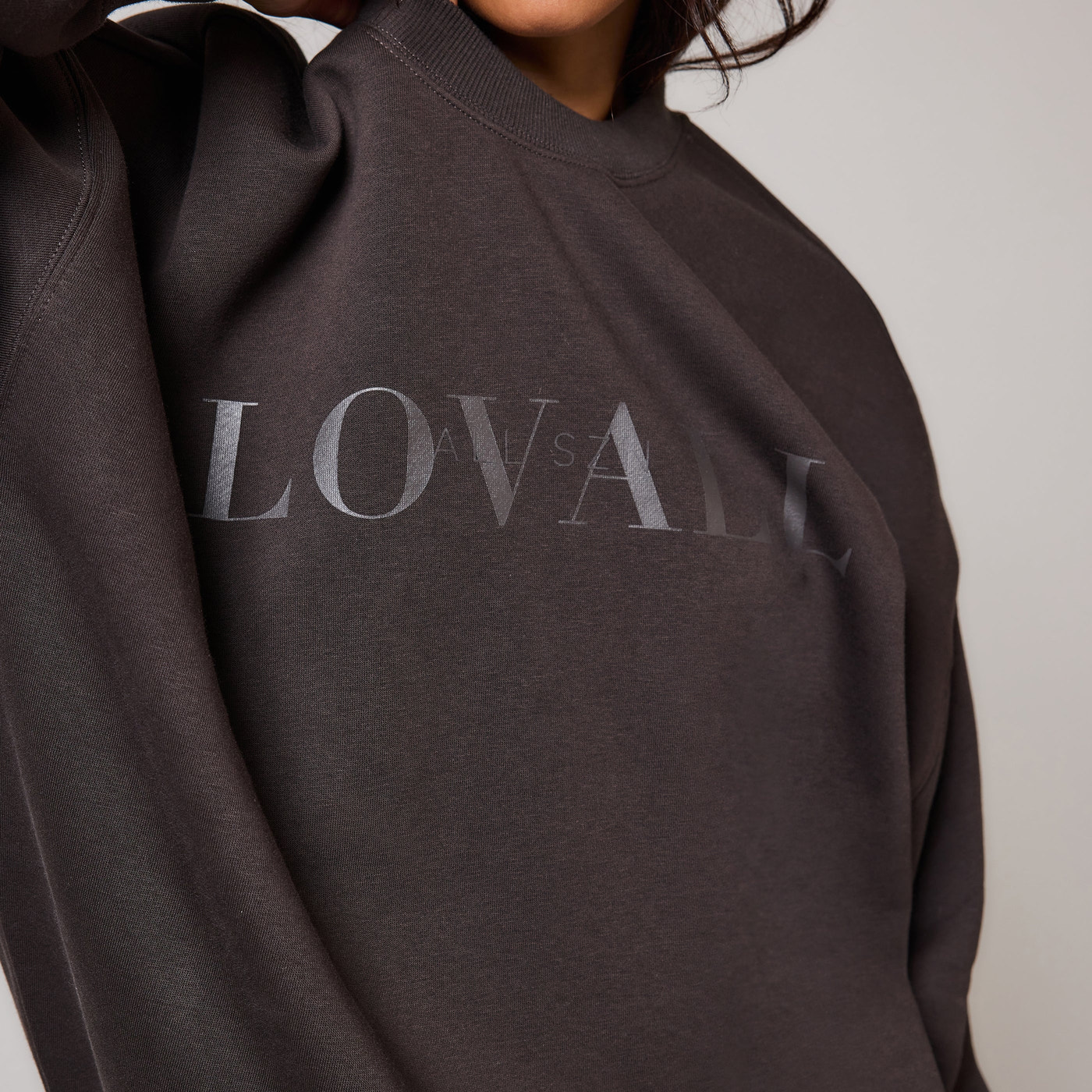 Organic Oversized Sweatshirt Style 4 - Black Coffee