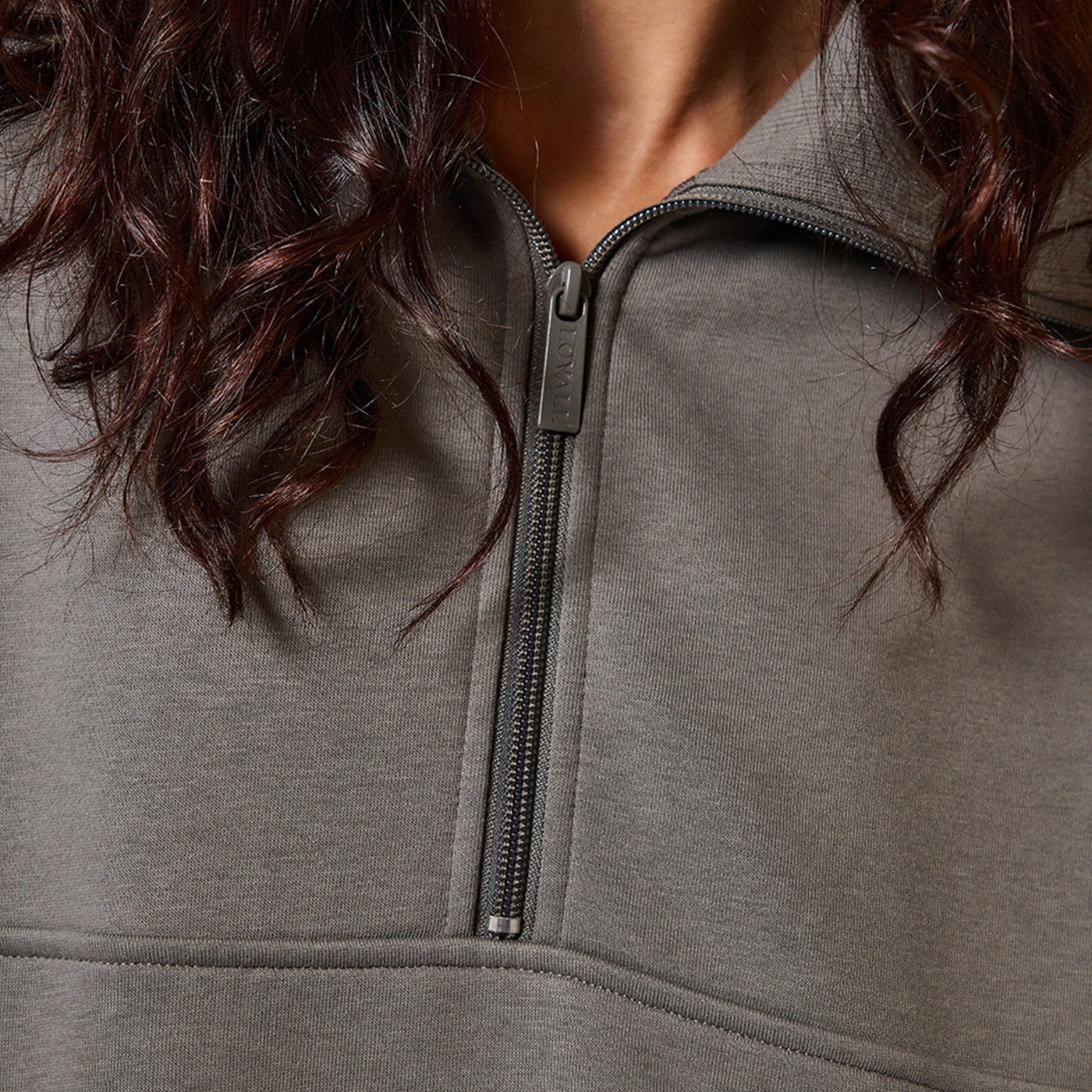 Organic Oversized 1/4 Zip Sweatshirt - Slate Green