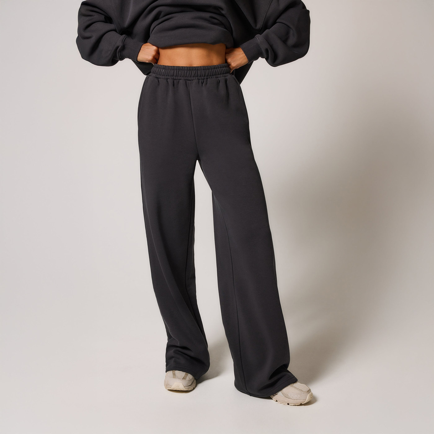 Organic Wide Leg Jogger - Shadow