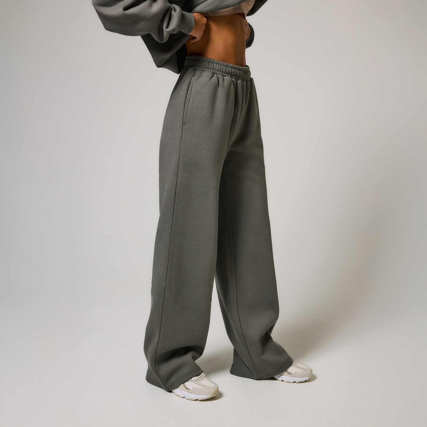 Organic Wide Leg Jogger - Slate Green