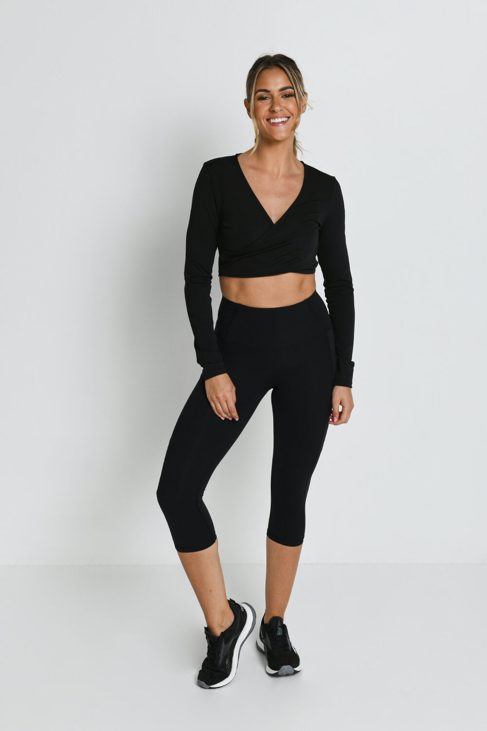 Energise Cropped High Waisted Gym Leggings Midnight
