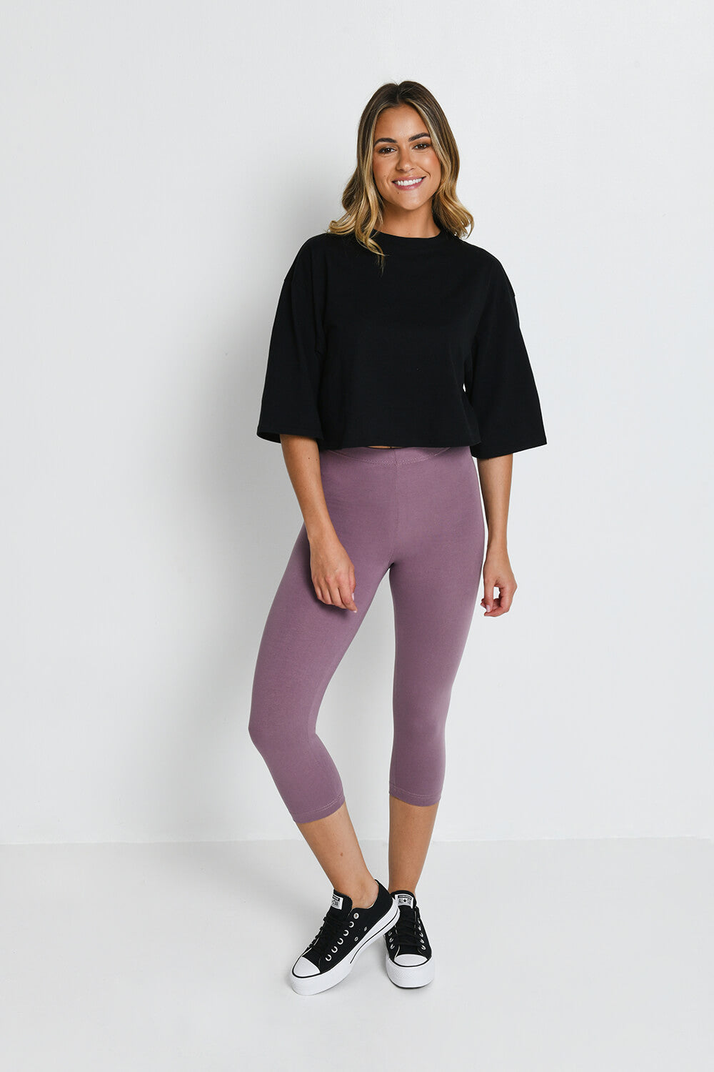 Everyday Capri Leggings Elderberry