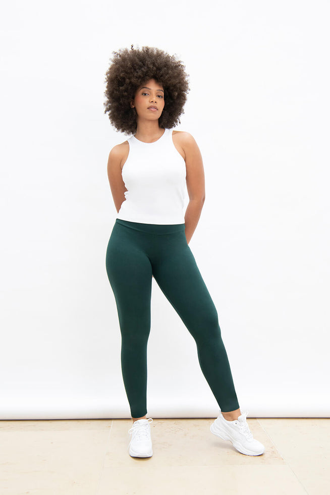 Everyday High Waisted Leggings--Forest Green