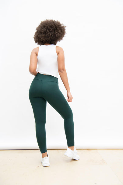 Everyday High Waisted Leggings - Forest Green