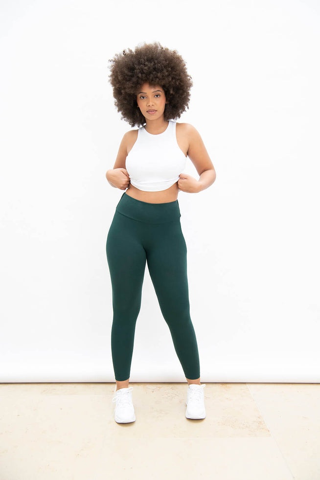 Forest Green Everyday Cropped Legging - 3/4 length (FINAL SALE) - Mama  Movement