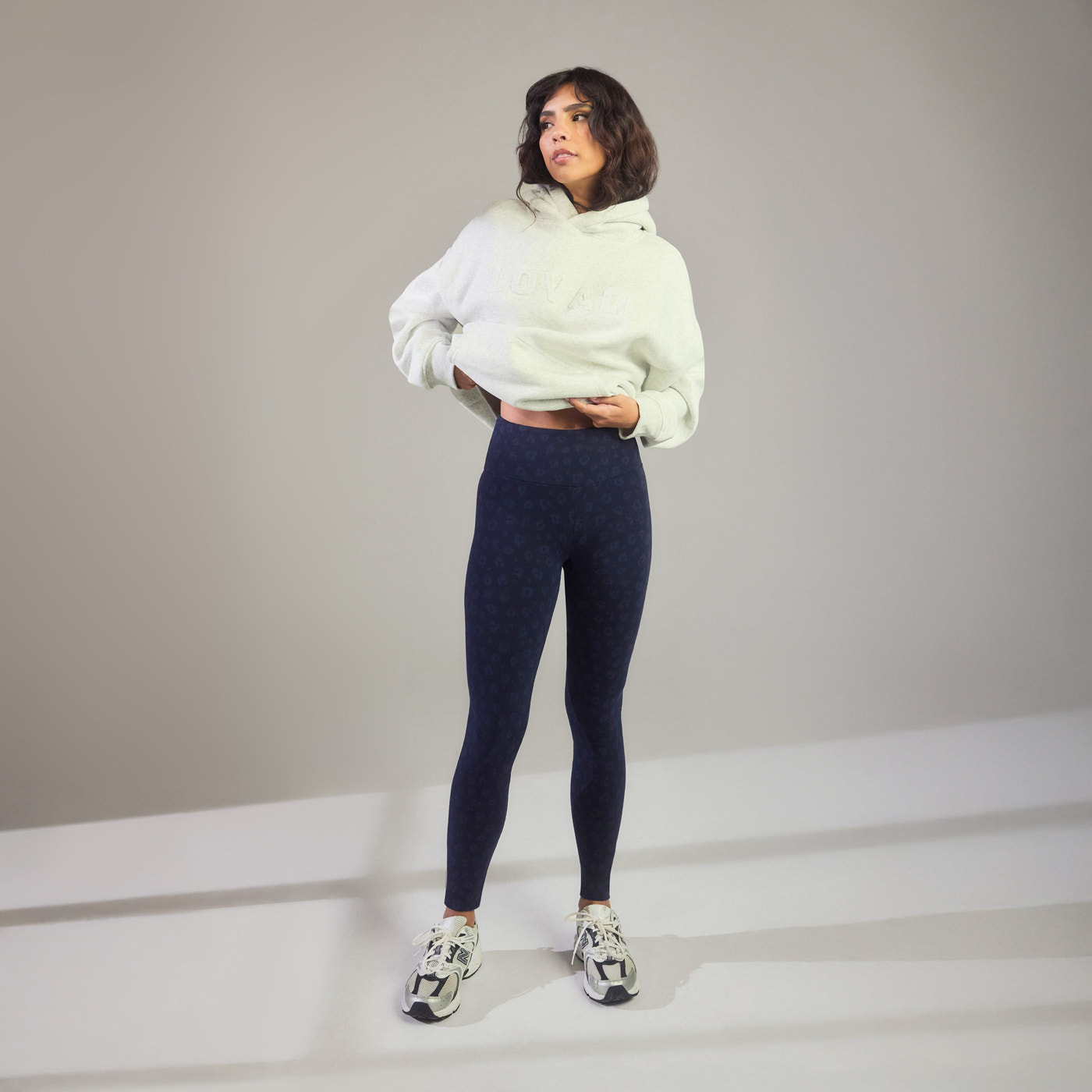 Everyday High Waisted Leggings - Navy Animal Print