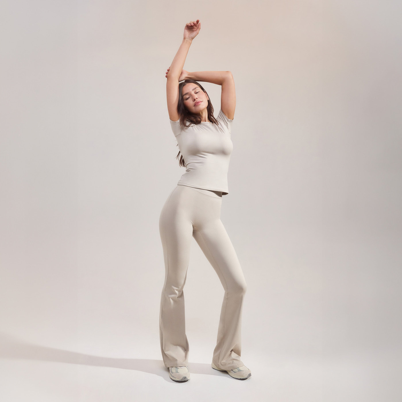 Ultimate Everyday Flare Leggings - Oatmeal Beige