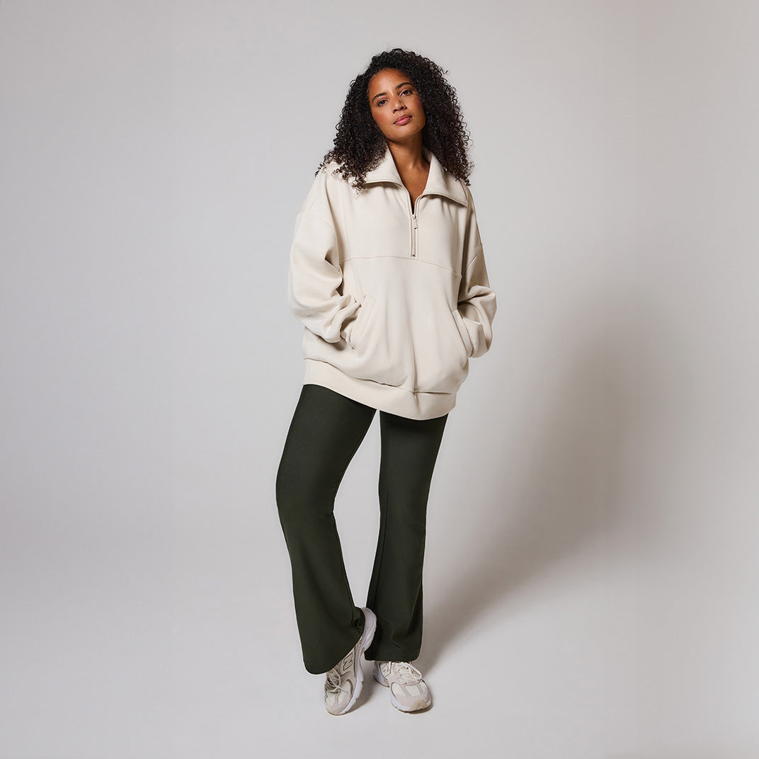 Curve Winter Flare Leggings - Deep Olive