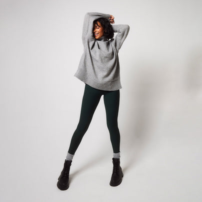 Winter Everyday High Waisted Leggings - Deep Forest