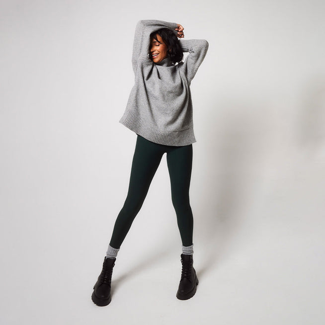 Winter Everyday High Waisted Leggings - Deep Forest