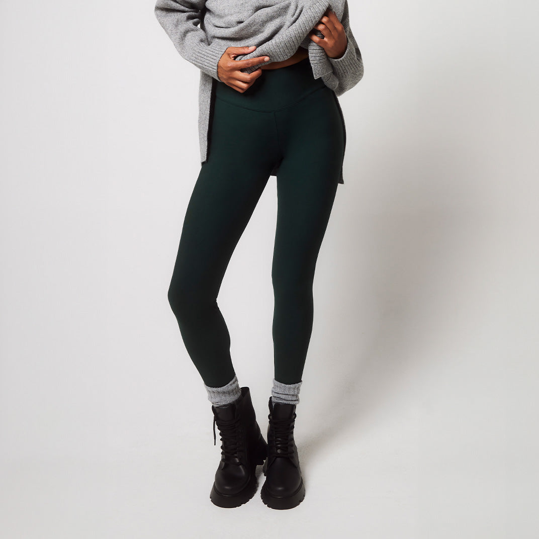 Winter Everyday High Waisted Leggings - Deep Forest