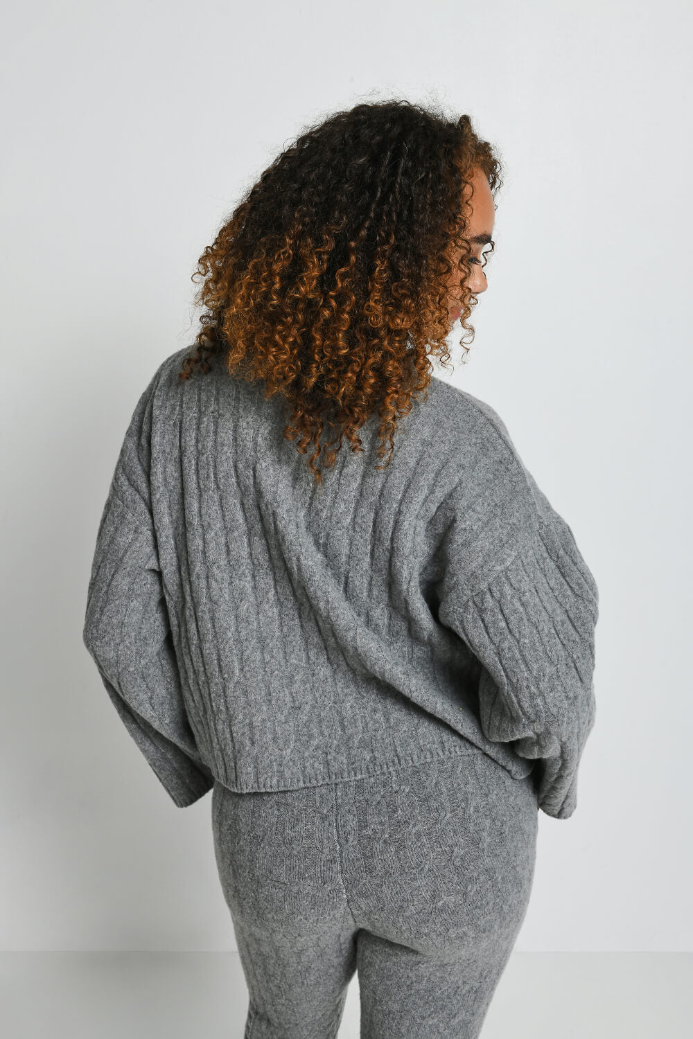 Grey Cable Knit Jumper LOVALL