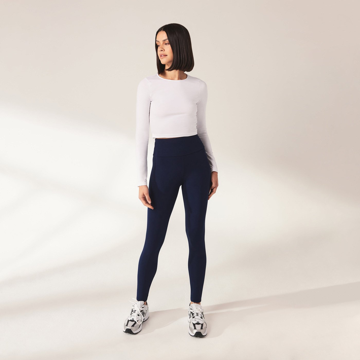 Lightweight Everyday High Waisted Leggings - Navy