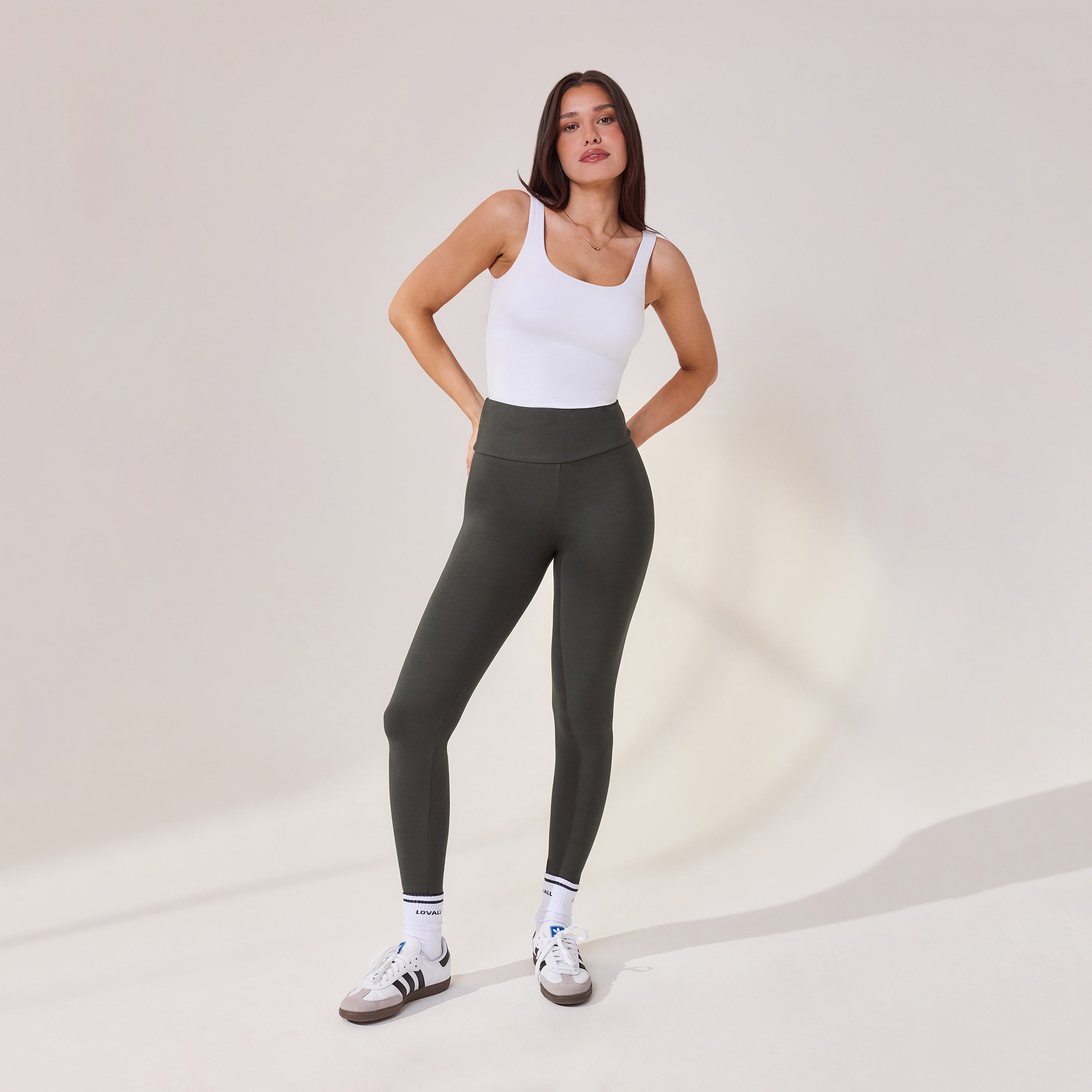 Lightweight Everyday High Waisted Leggings Pine