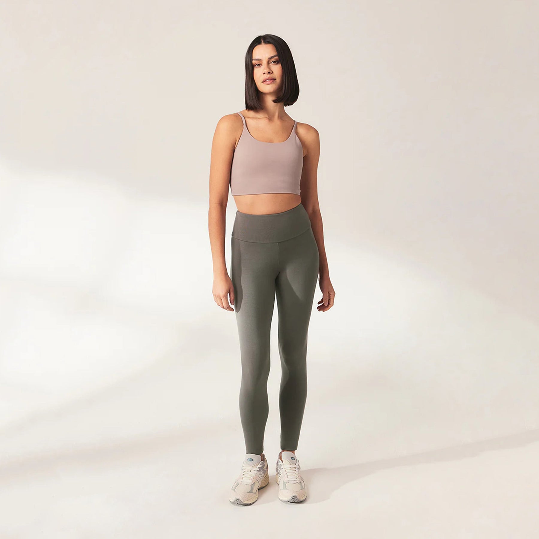 Curve Lightweight Everyday High Waisted Leggings - Slate Green