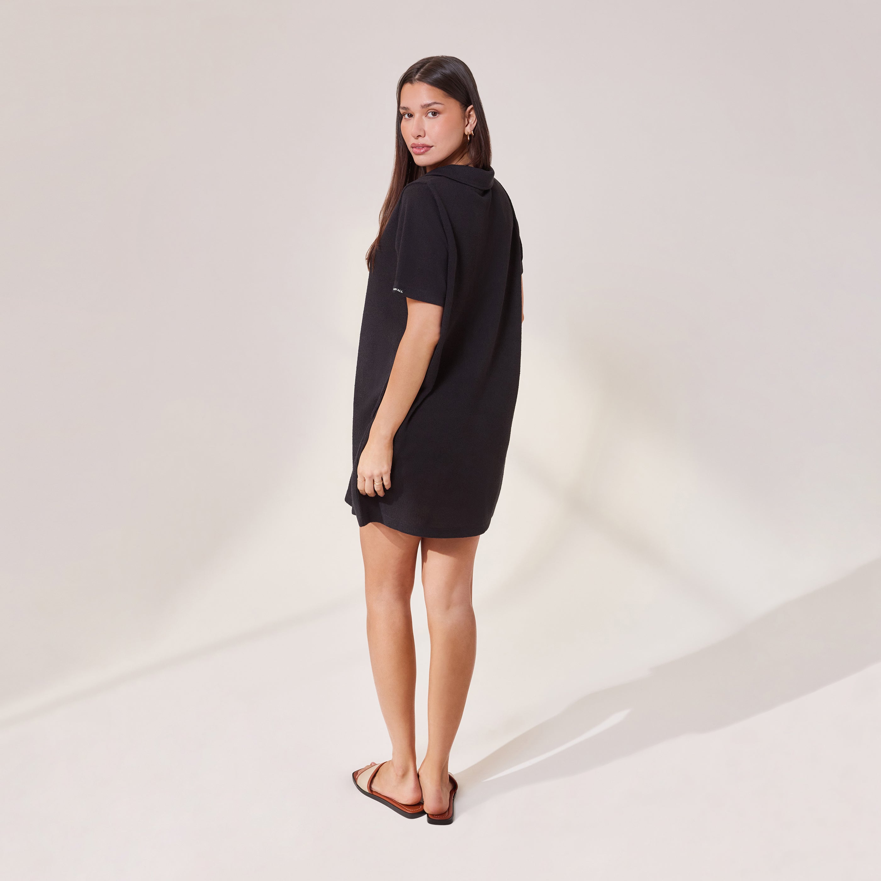 Lightweight Collared Knit Dress - Black Lightweight Collared Knit Dress - Black