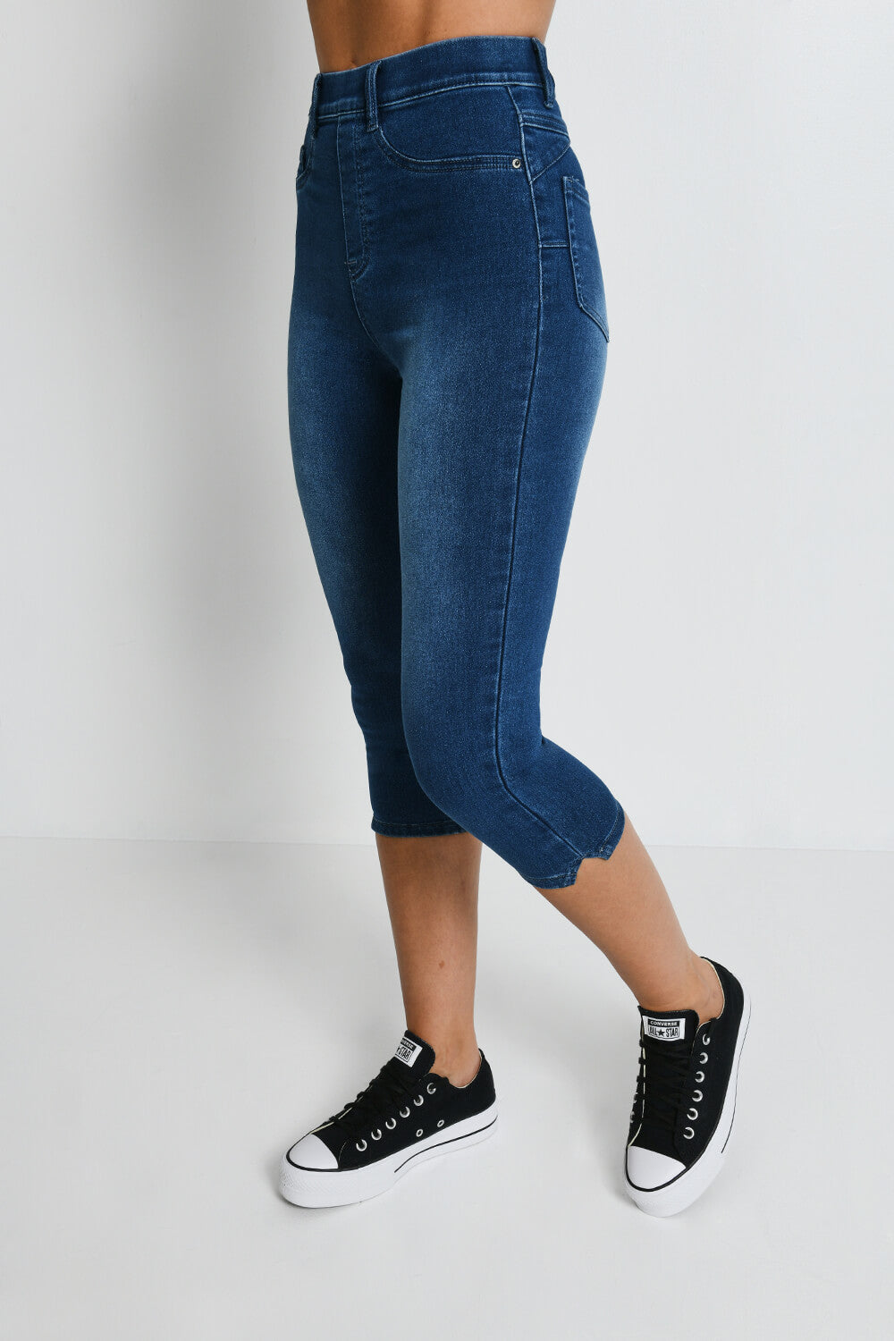 Mid Blue Cropped Jeggings LOVALL