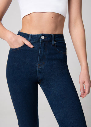 Slim Fit Mom Jeans - Dark Blue