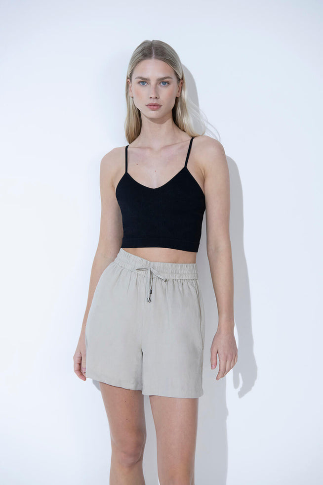 Everyday Linen Shorts--Stone