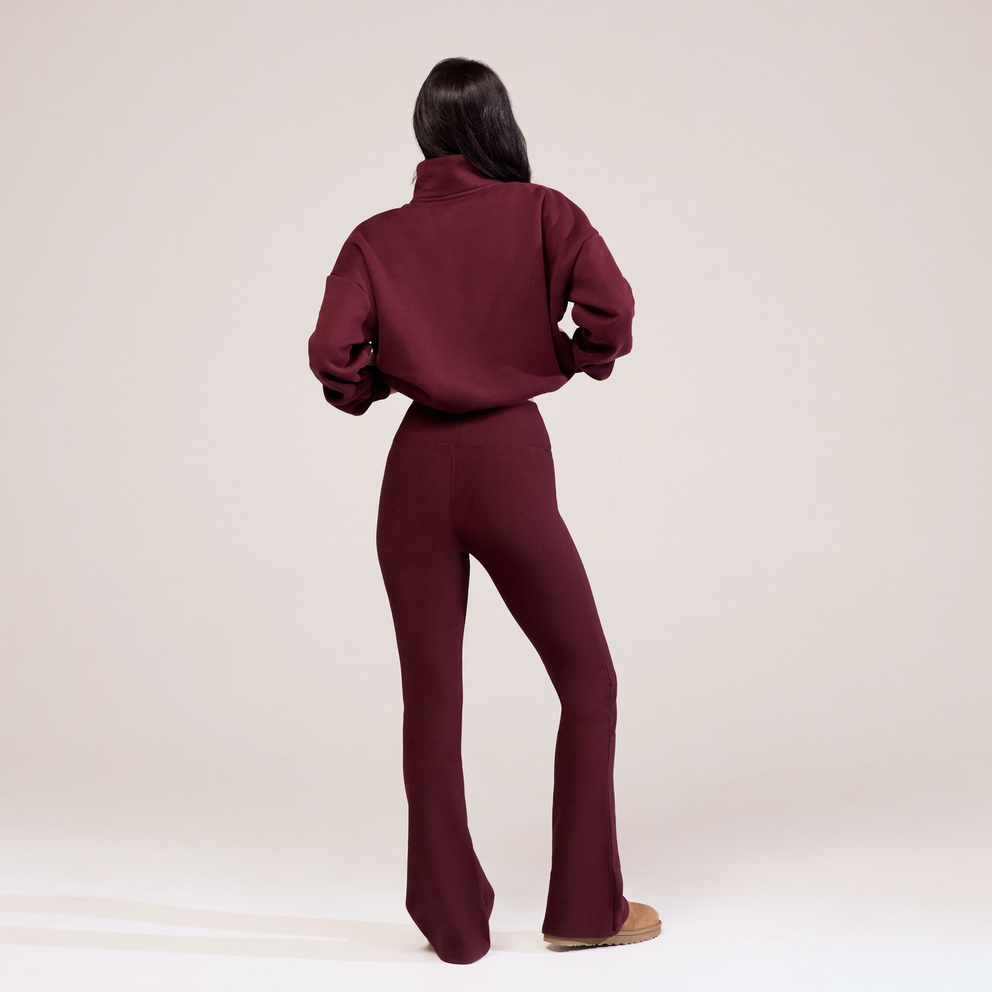 Curve Winter Flare Leggings - Burgundy