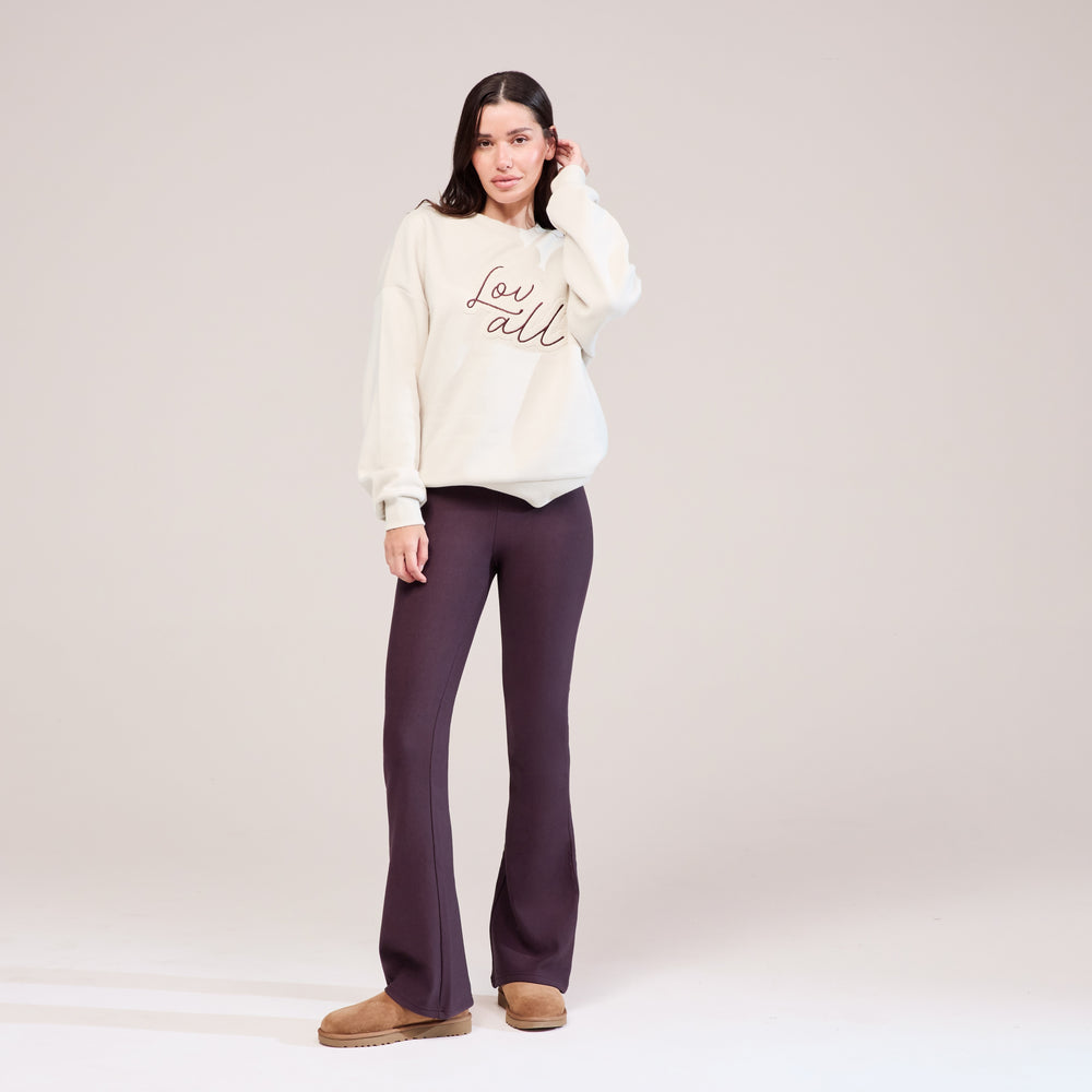 Curve Winter Flare Leggings - Wine