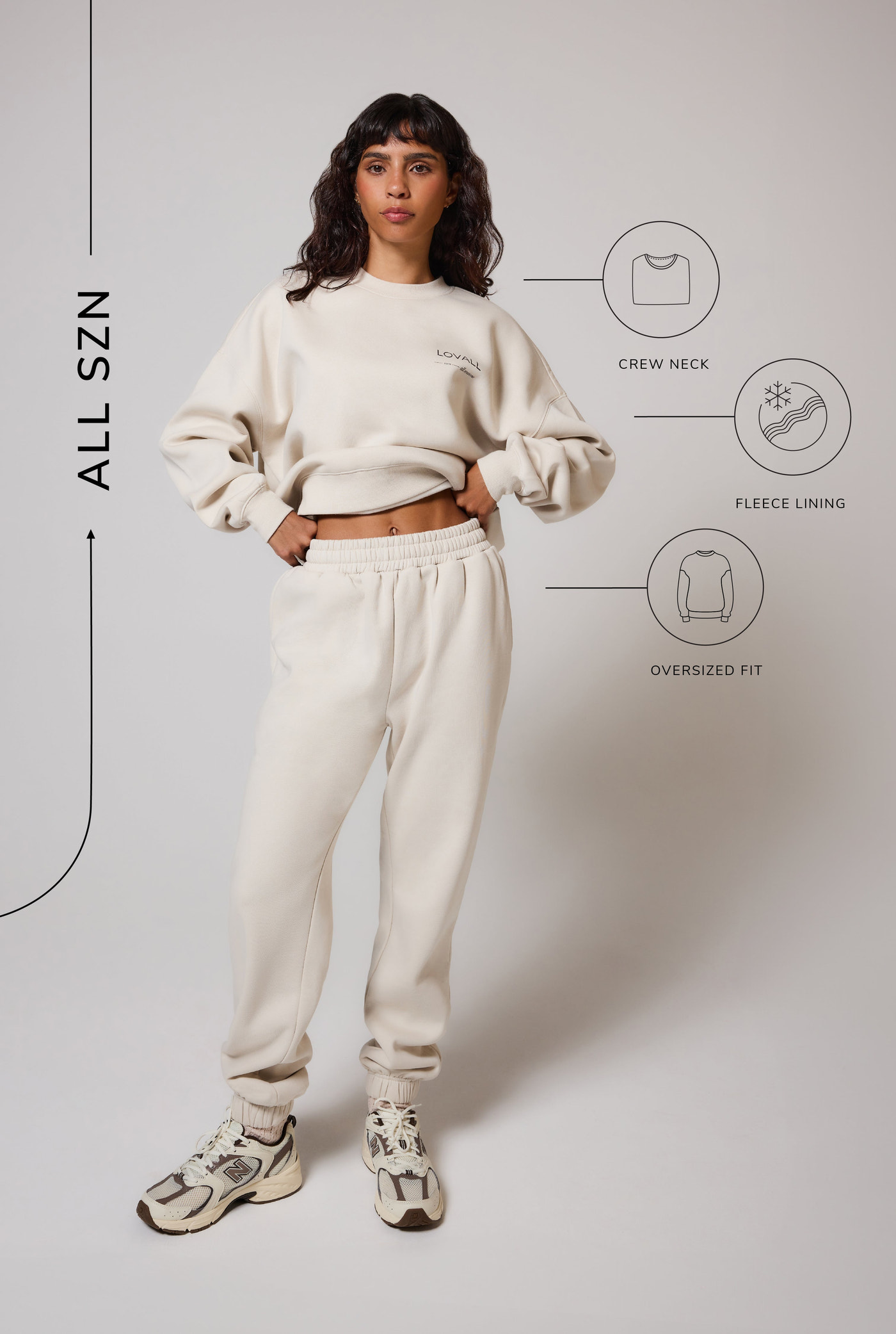 Curve Organic Oversized Sweatshirt Style 3 - Ecru