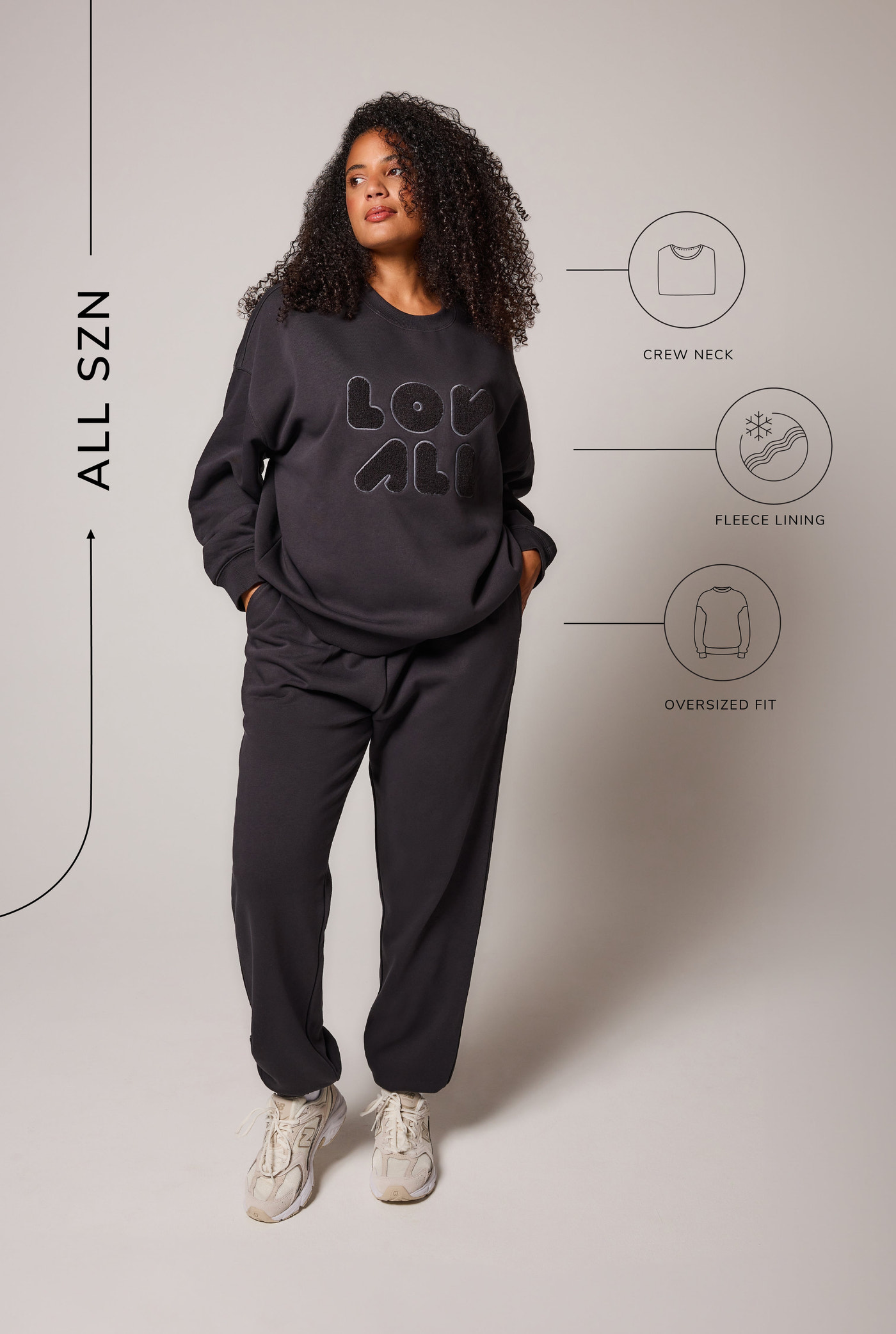 Organic Oversized Sweatshirt Style 2 - Shadow