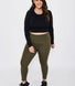 Curve Focus 7/8 High Waisted Sports Leggings - Olive Green