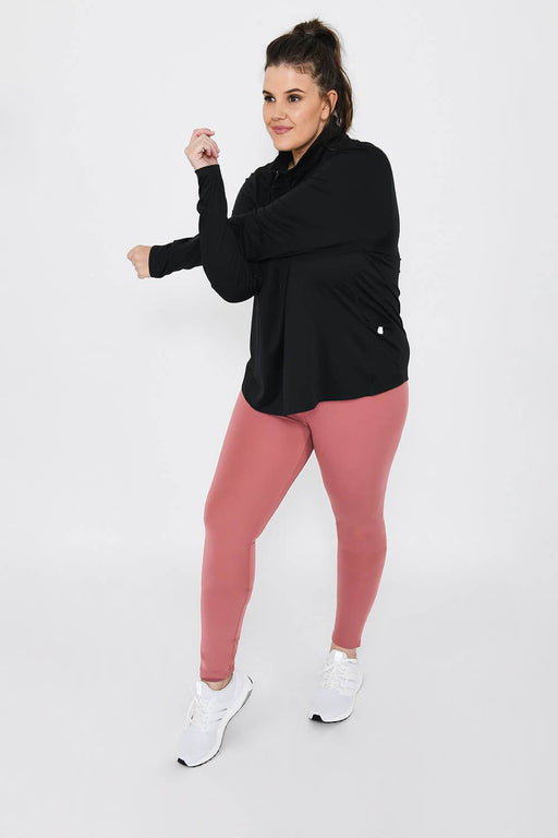 Curve Focus High Waisted Sports Leggings--Dusty Pink